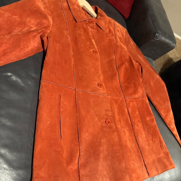 Brandon Thomas Women's Burnt Orange Suede Jacket - Picture 9 of 15